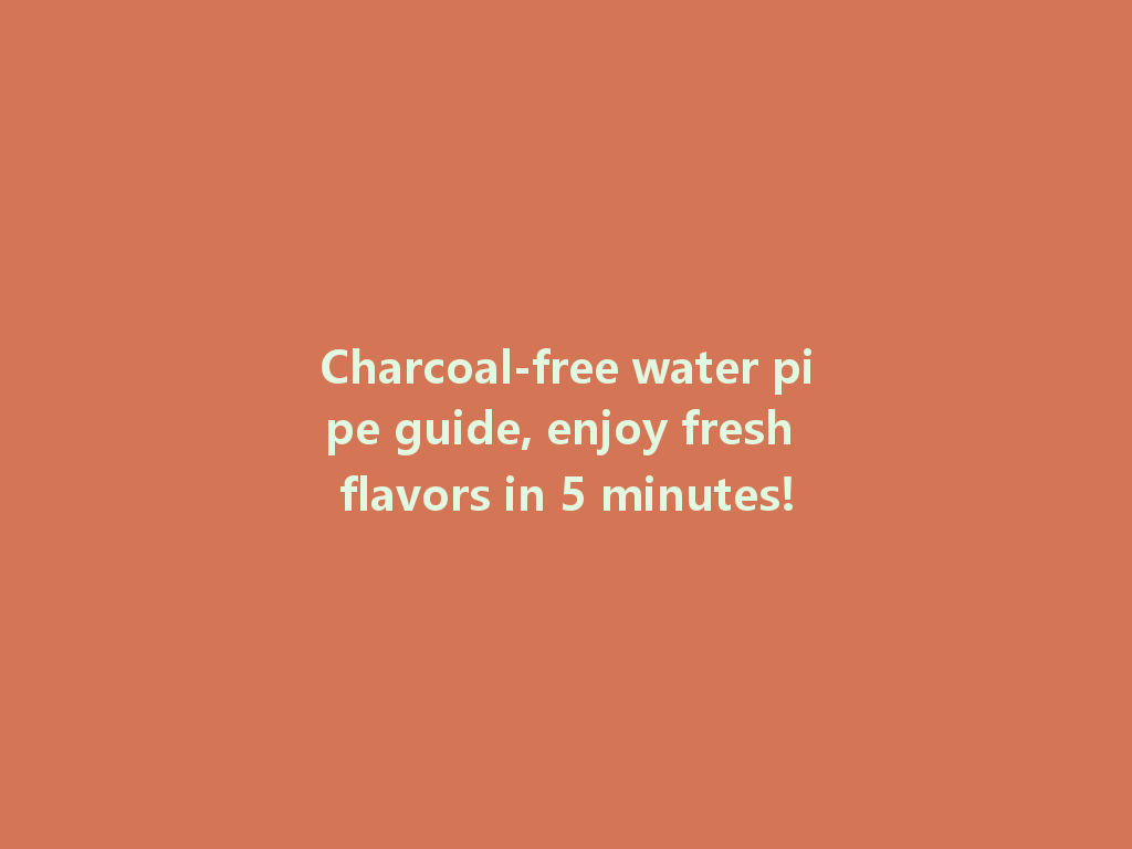 Charcoal-free water pipe guide, enjoy fresh flavors in 5 minutes! 一