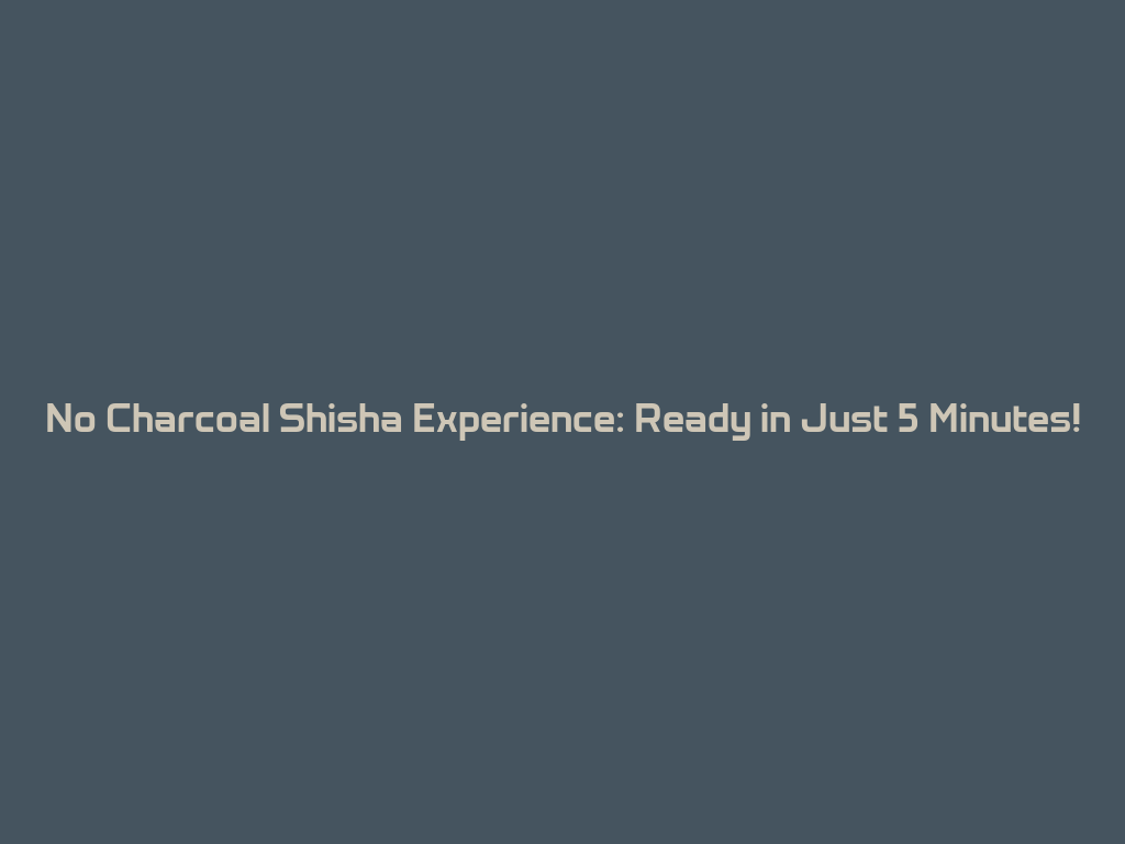 No Charcoal Shisha Experience: Ready in Just 5 Minutes! 一