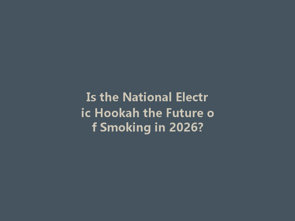 Is the National Electric Hookah the Future of Smoking in 2026? 一