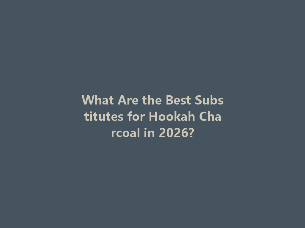 What Are the Best Substitutes for Hookah Charcoal in 2026? 一