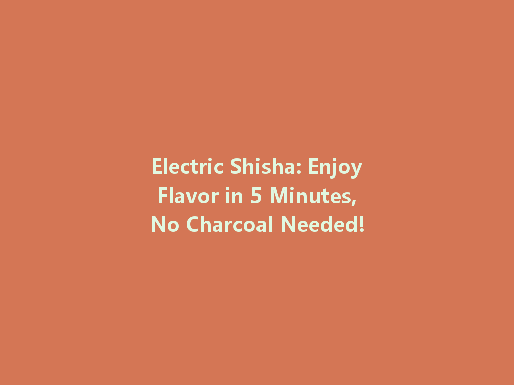 Electric Shisha: Enjoy Flavor in 5 Minutes, No Charcoal Needed! 一