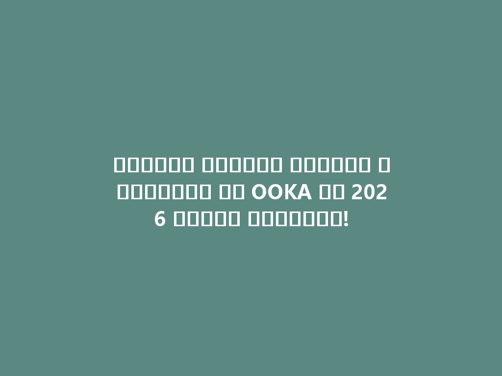 استمتع بتجربة الشيشة المتطورة من OOKA في 2026 وابدأ مغامرتك! 一