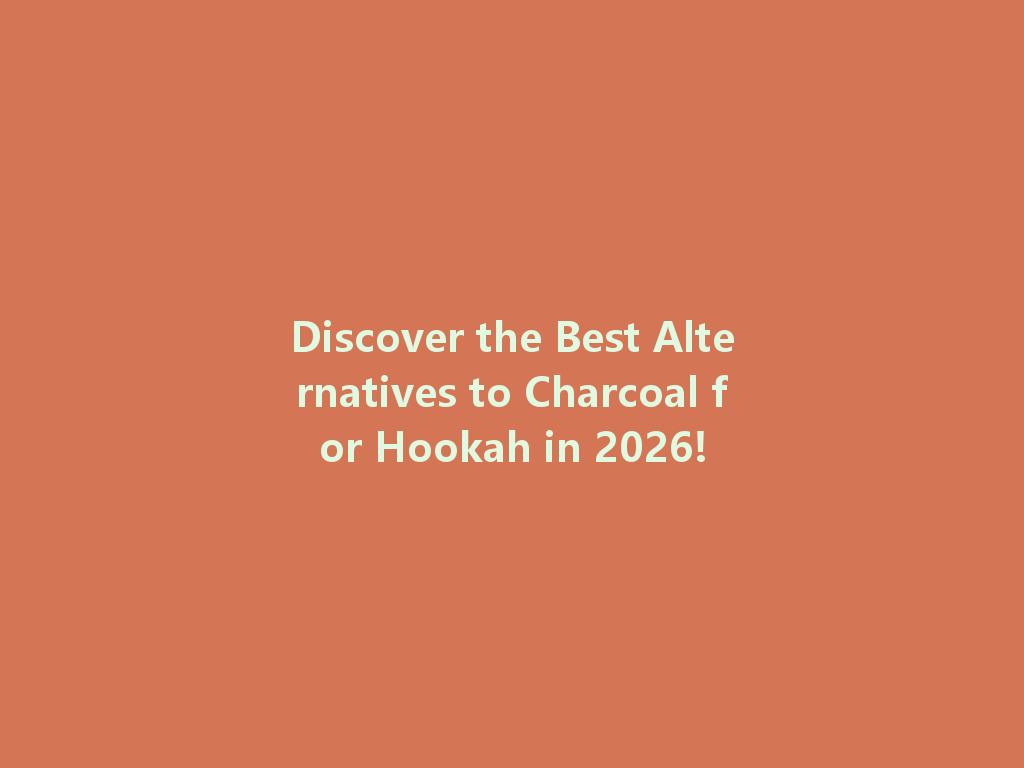 Discover the Best Alternatives to Charcoal for Hookah in 2026! 一