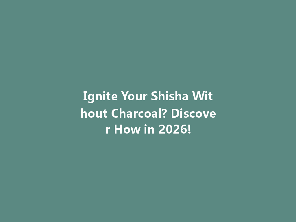 Ignite Your Shisha Without Charcoal? Discover How in 2026! 一