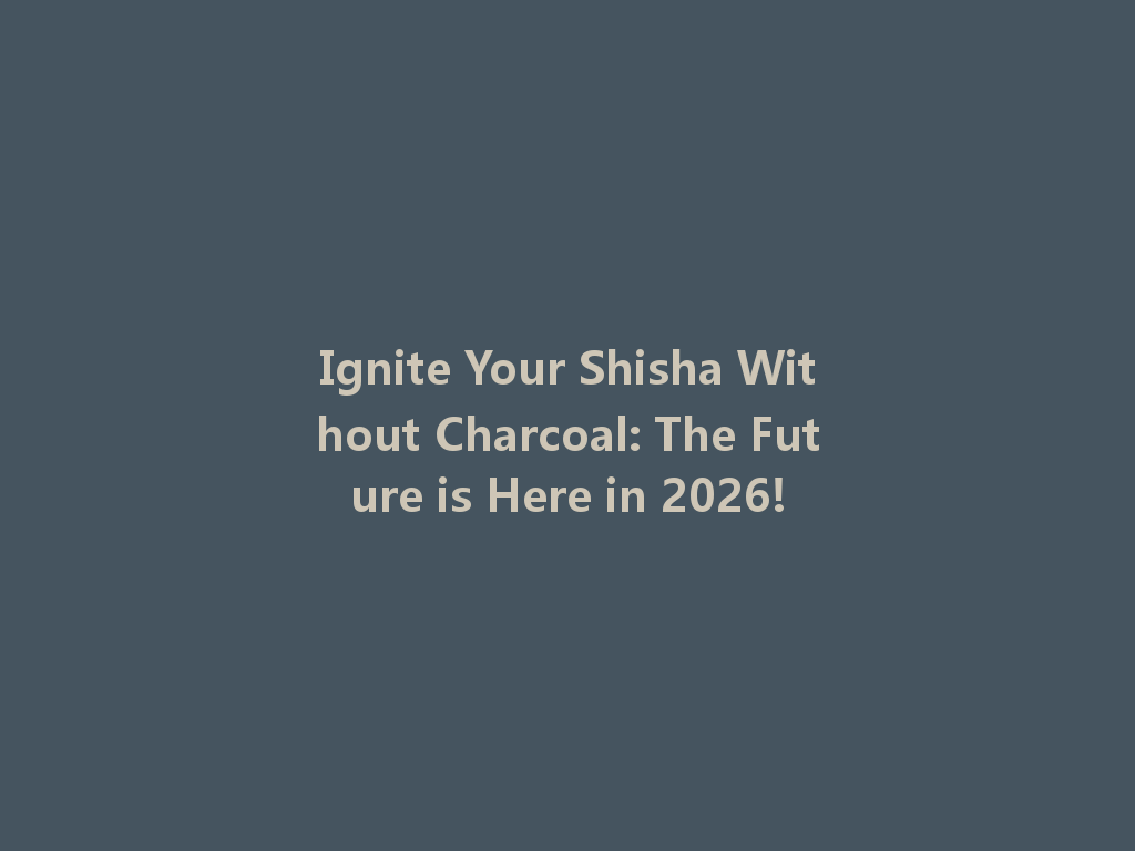 Ignite Your Shisha Without Charcoal: The Future is Here in 2026! 一