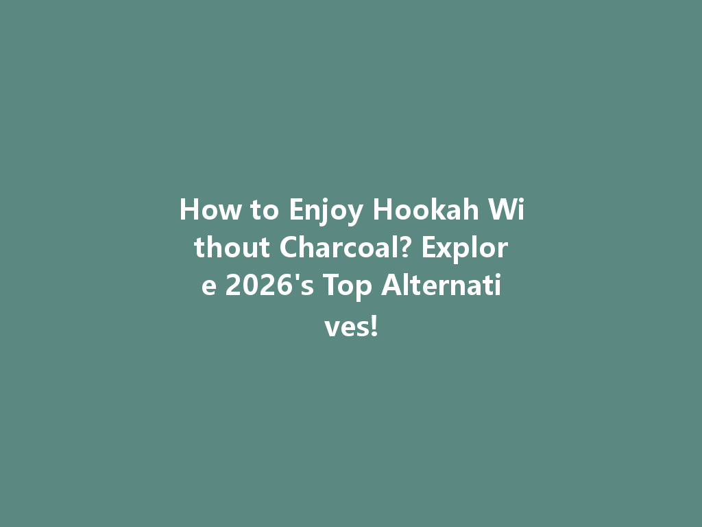 How to Enjoy Hookah Without Charcoal? Explore 2026's Top Alternatives! 一