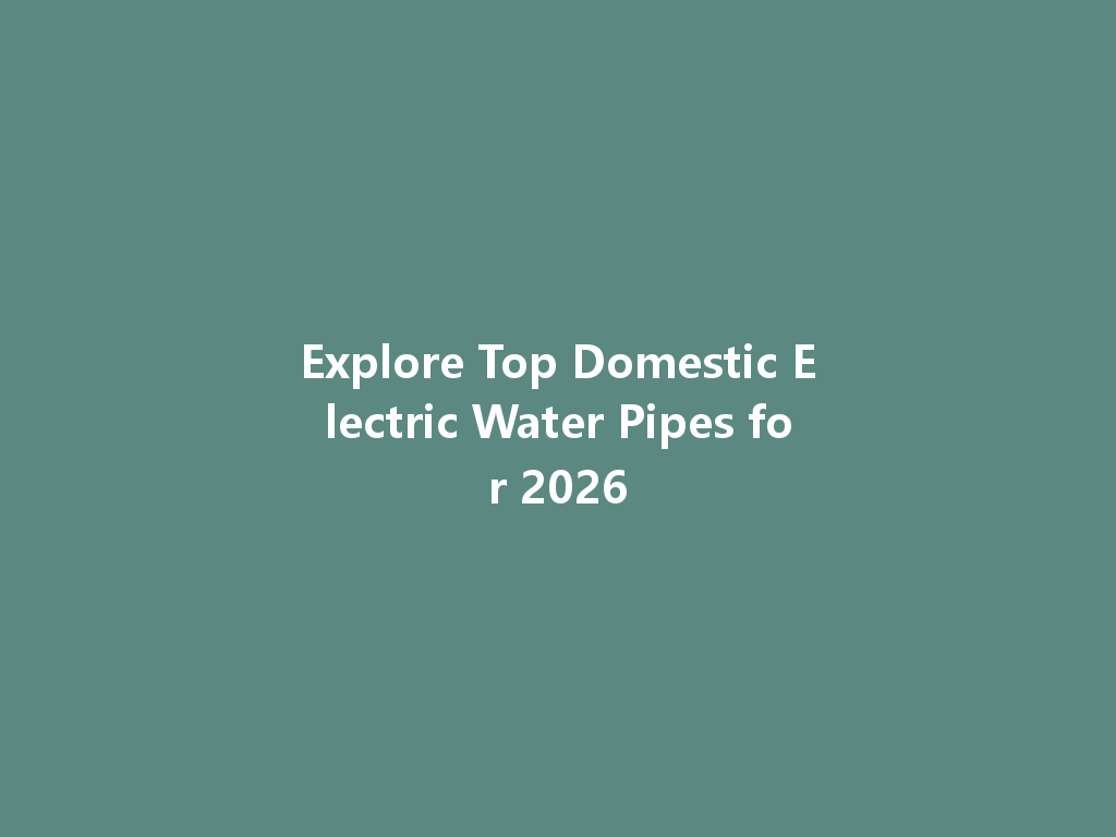 Explore Top Domestic Electric Water Pipes for 2026 一