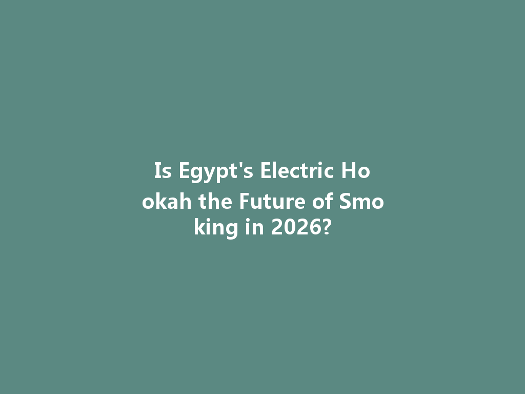 Is Egypt's Electric Hookah the Future of Smoking in 2026? 一