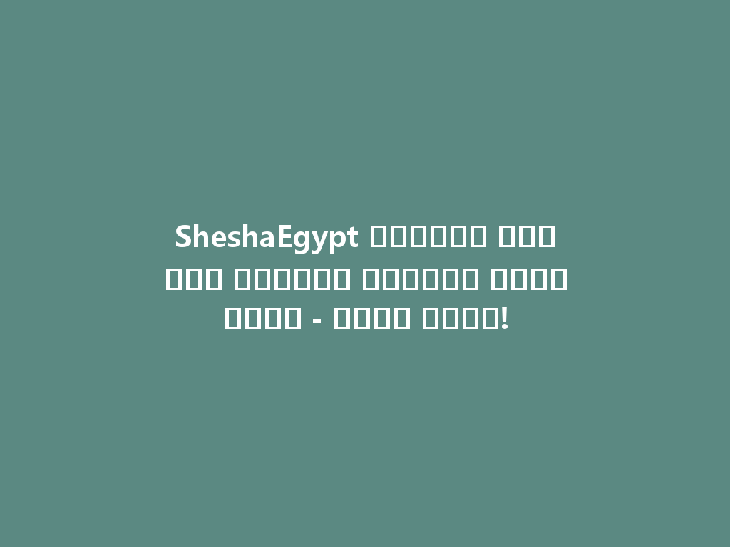SheshaEgypt سيارتك الأفضل لتجربة الشيشة المتنقلة - اطلب الآن! 一