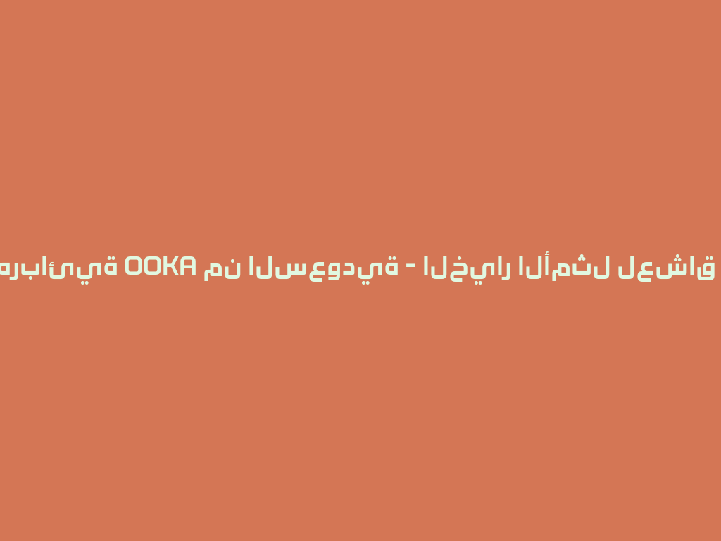 شيشة كهربائية OOKA من السعودية - الخيار الأمثل لعشاق النرجيلة! 一