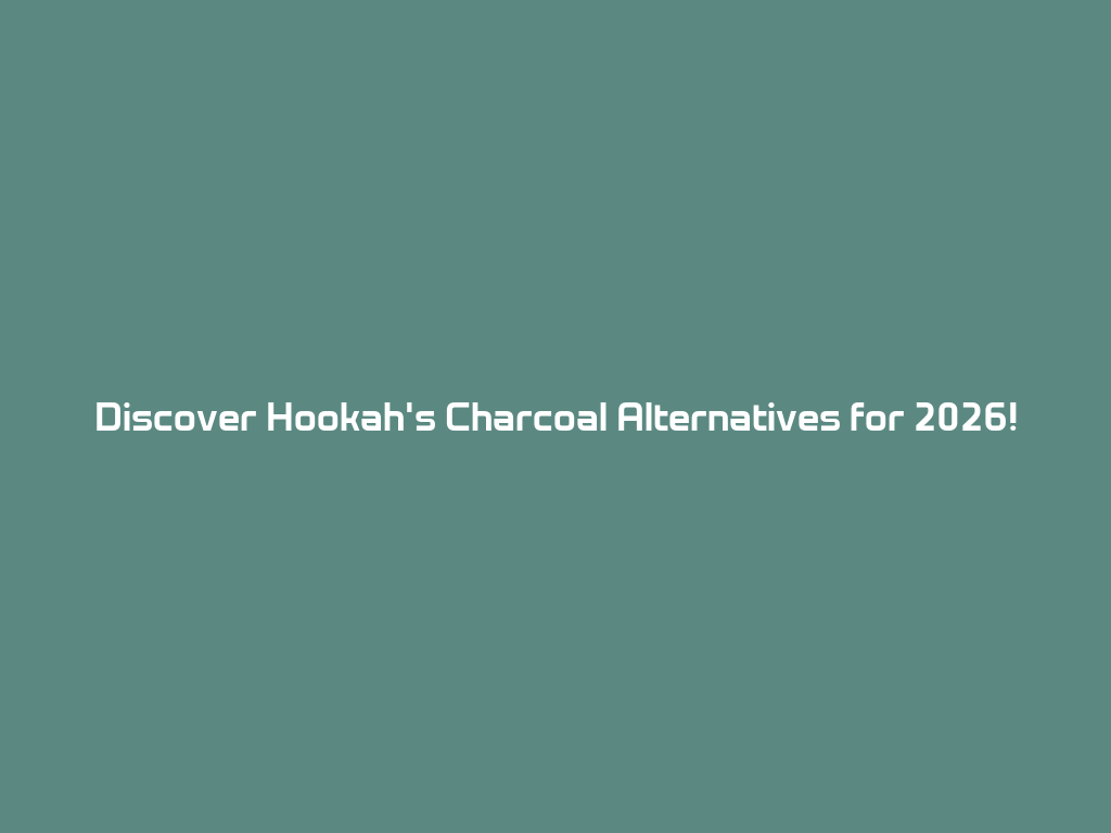 Discover Hookah's Charcoal Alternatives for 2026! 一