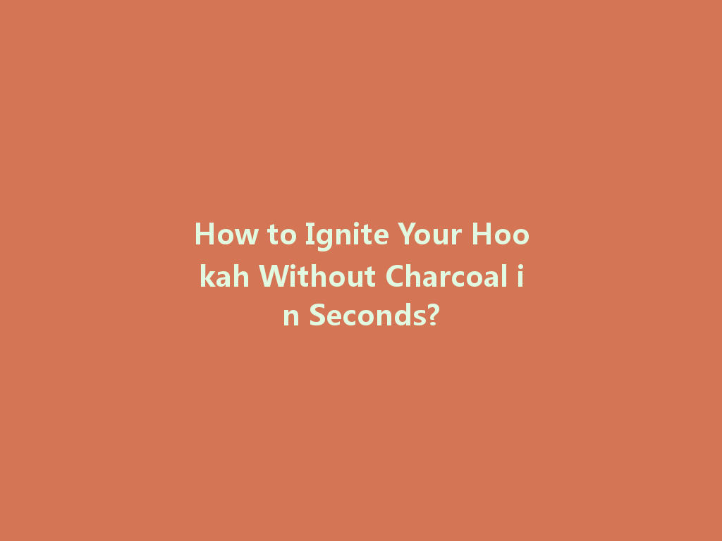 How to Ignite Your Hookah Without Charcoal in Seconds? 一