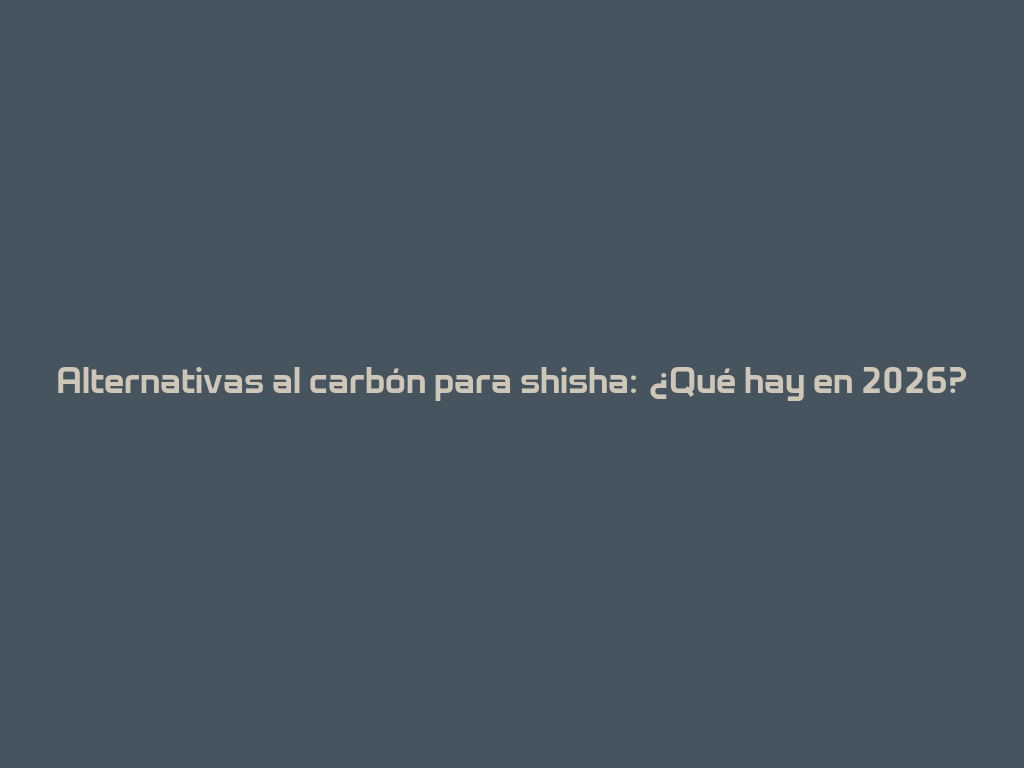 Alternativas al carbón para shisha: ¿Qué hay en 2026? 一