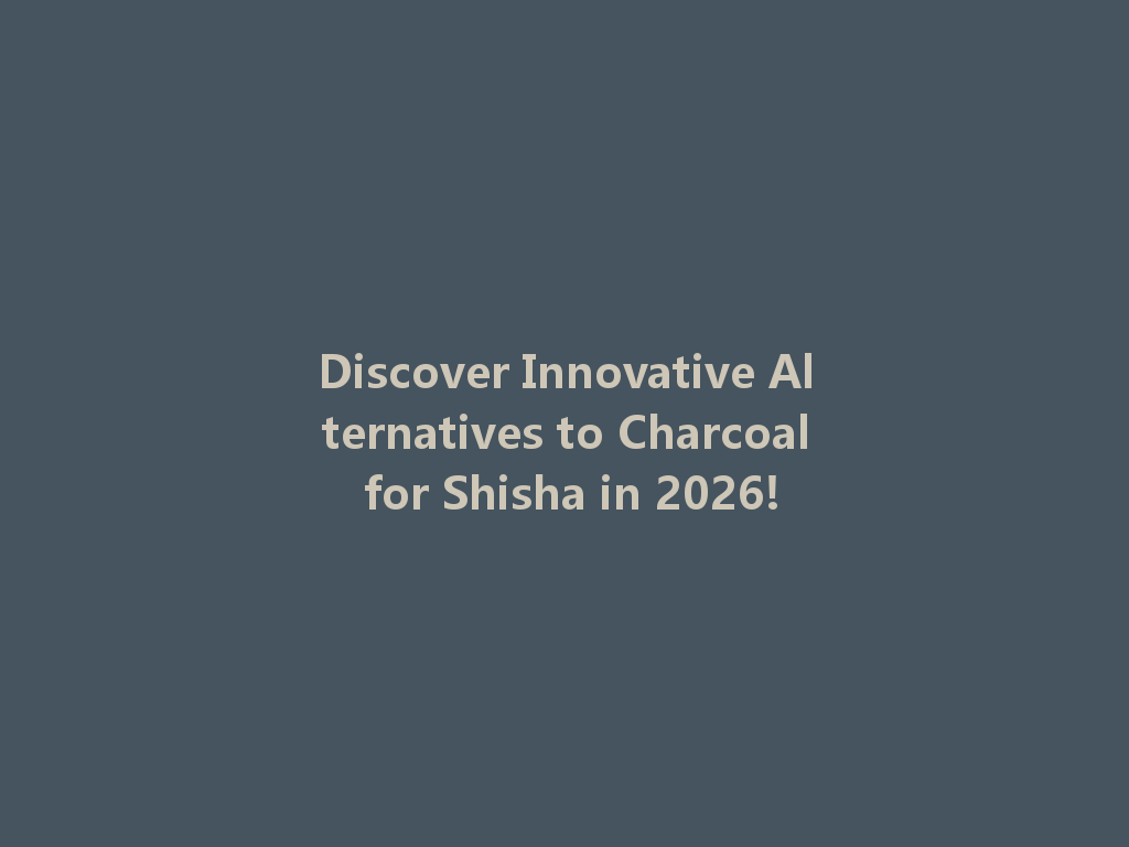 Discover Innovative Alternatives to Charcoal for Shisha in 2026! 一
