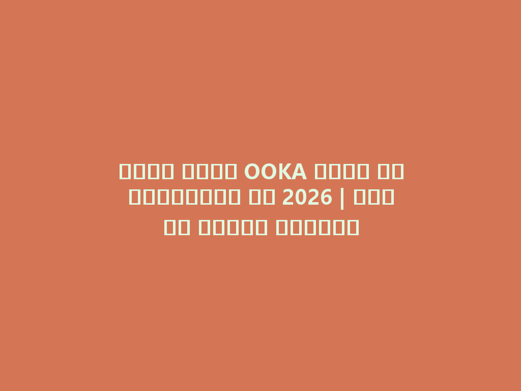 أفضل شيشة OOKA بدون كربوهيدرات في 2026 | نكهات فريدة وأصلية  一