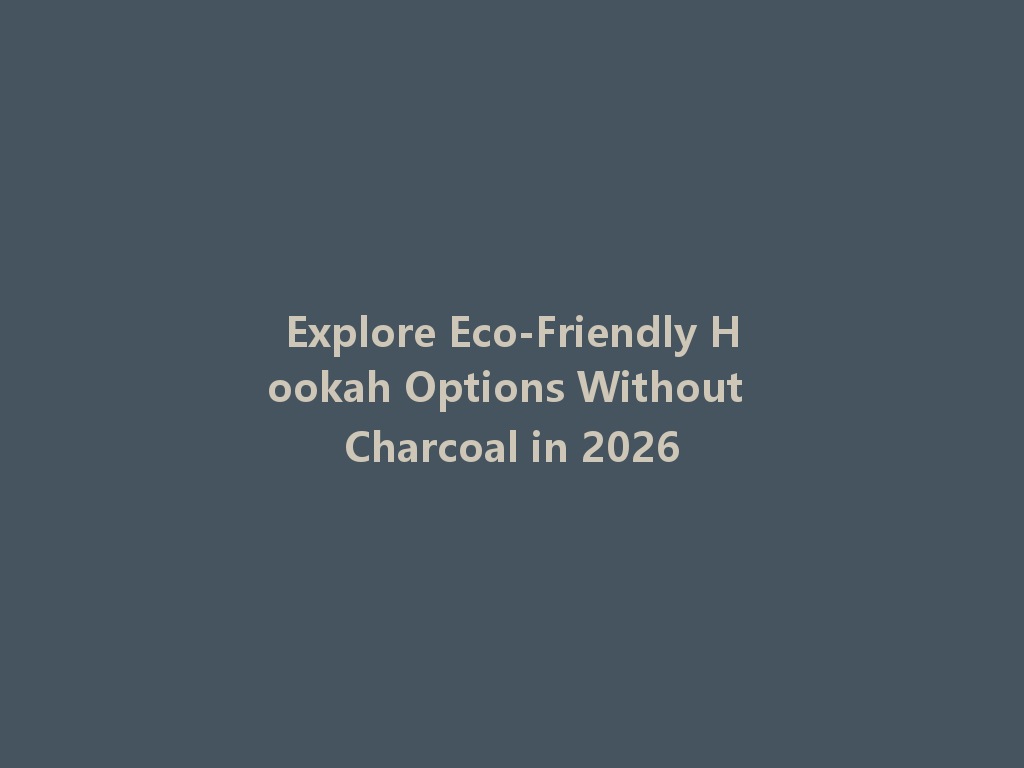 Explore Eco-Friendly Hookah Options Without Charcoal in 2026 一
