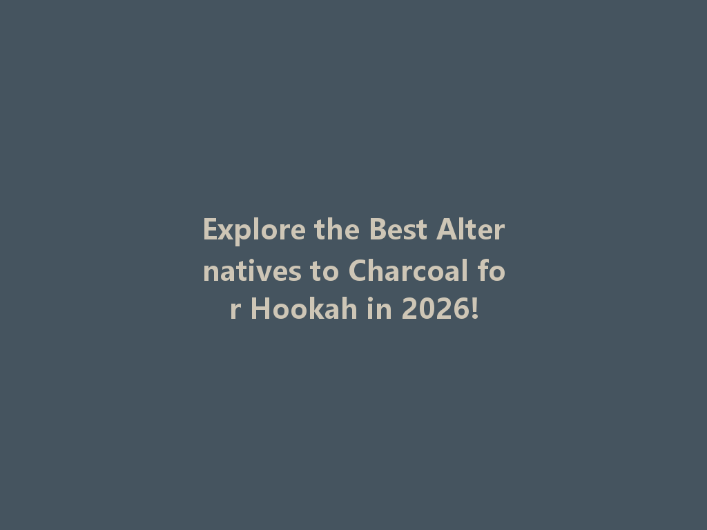Explore the Best Alternatives to Charcoal for Hookah in 2026! 一
