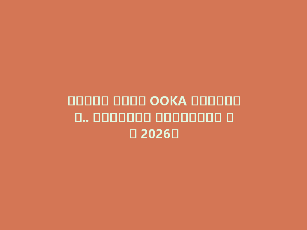 تجربة شيشة OOKA الجديدة.. مستعدين للانطلاق في 2026؟ 一