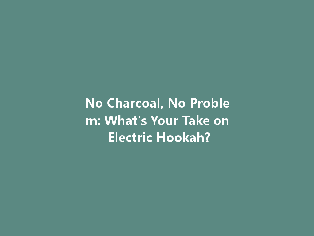 No Charcoal, No Problem: What's Your Take on Electric Hookah? 一