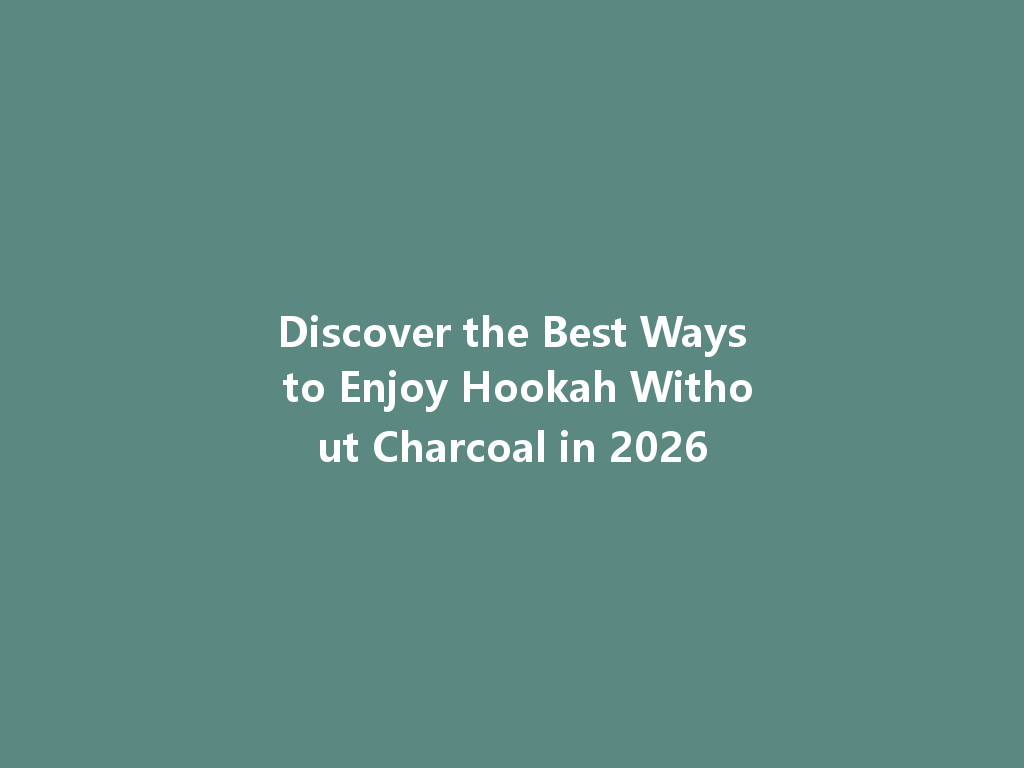 Discover the Best Ways to Enjoy Hookah Without Charcoal in 2026 一