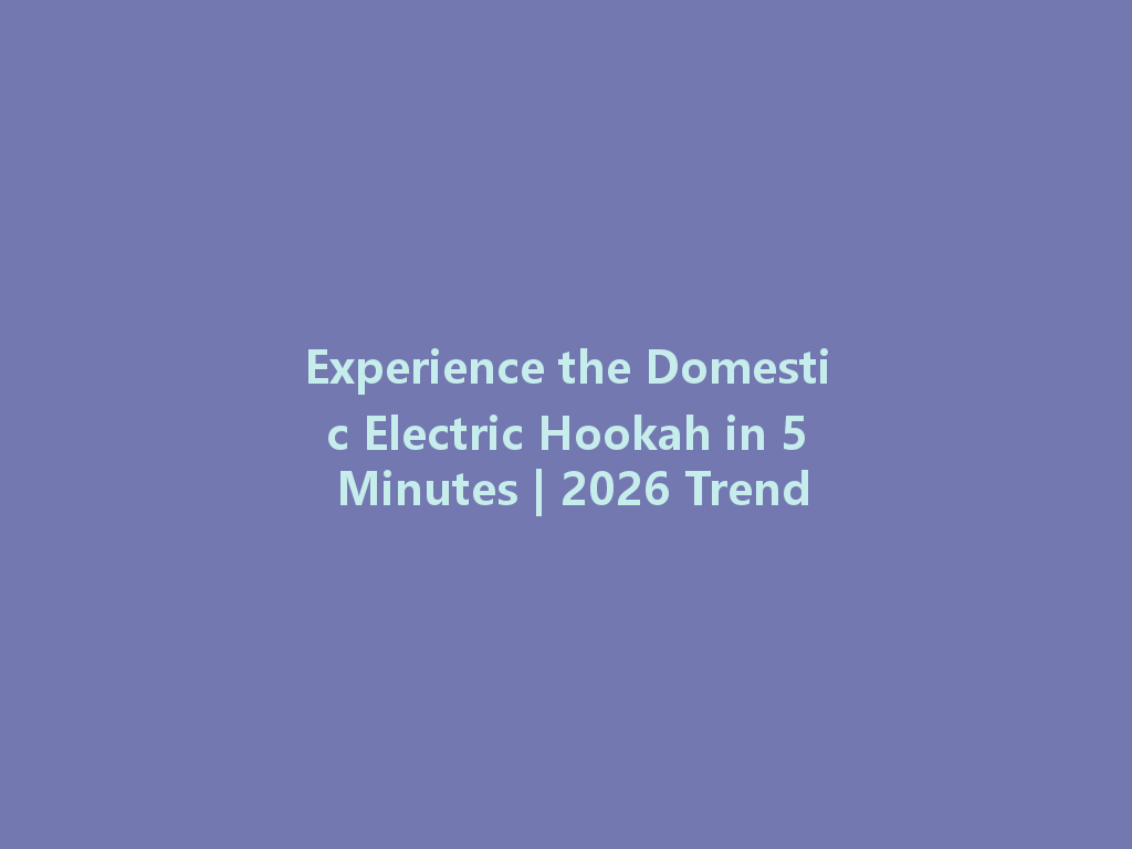 Experience the Domestic Electric Hookah in 5 Minutes | 2026 Trend 一